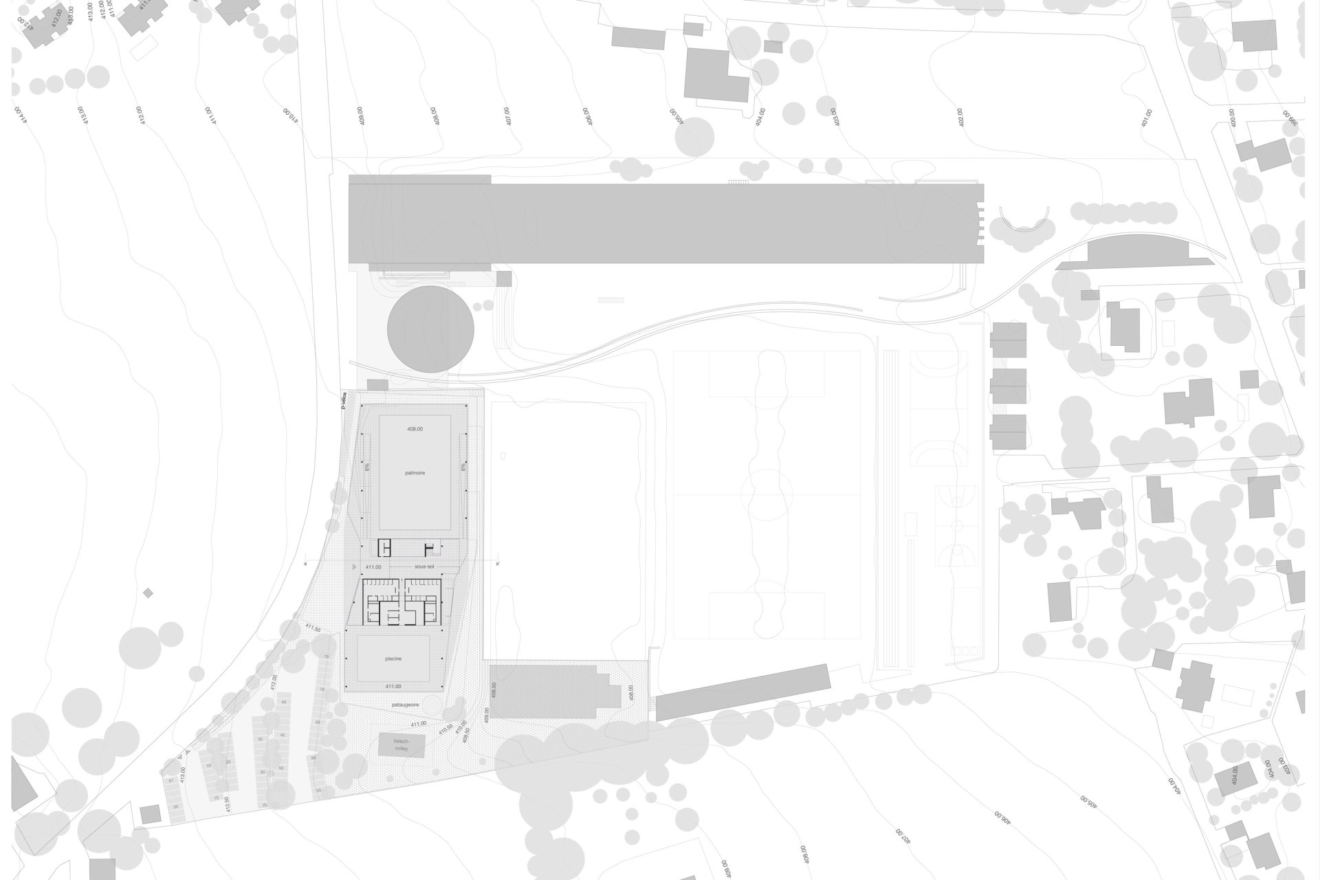 Ground floor plan Philippe Meyer Architecte - Piscine Plein champs