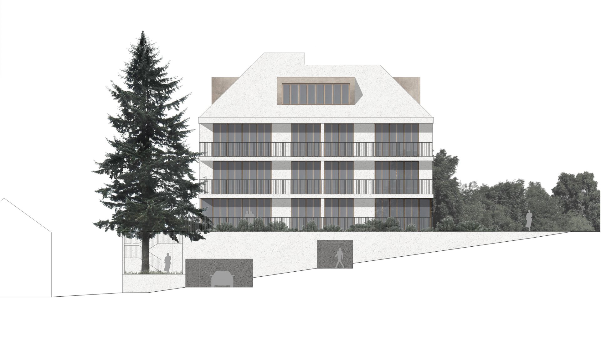 South east facade Philippe Meyer Architecte - HNG_Villa urbaine