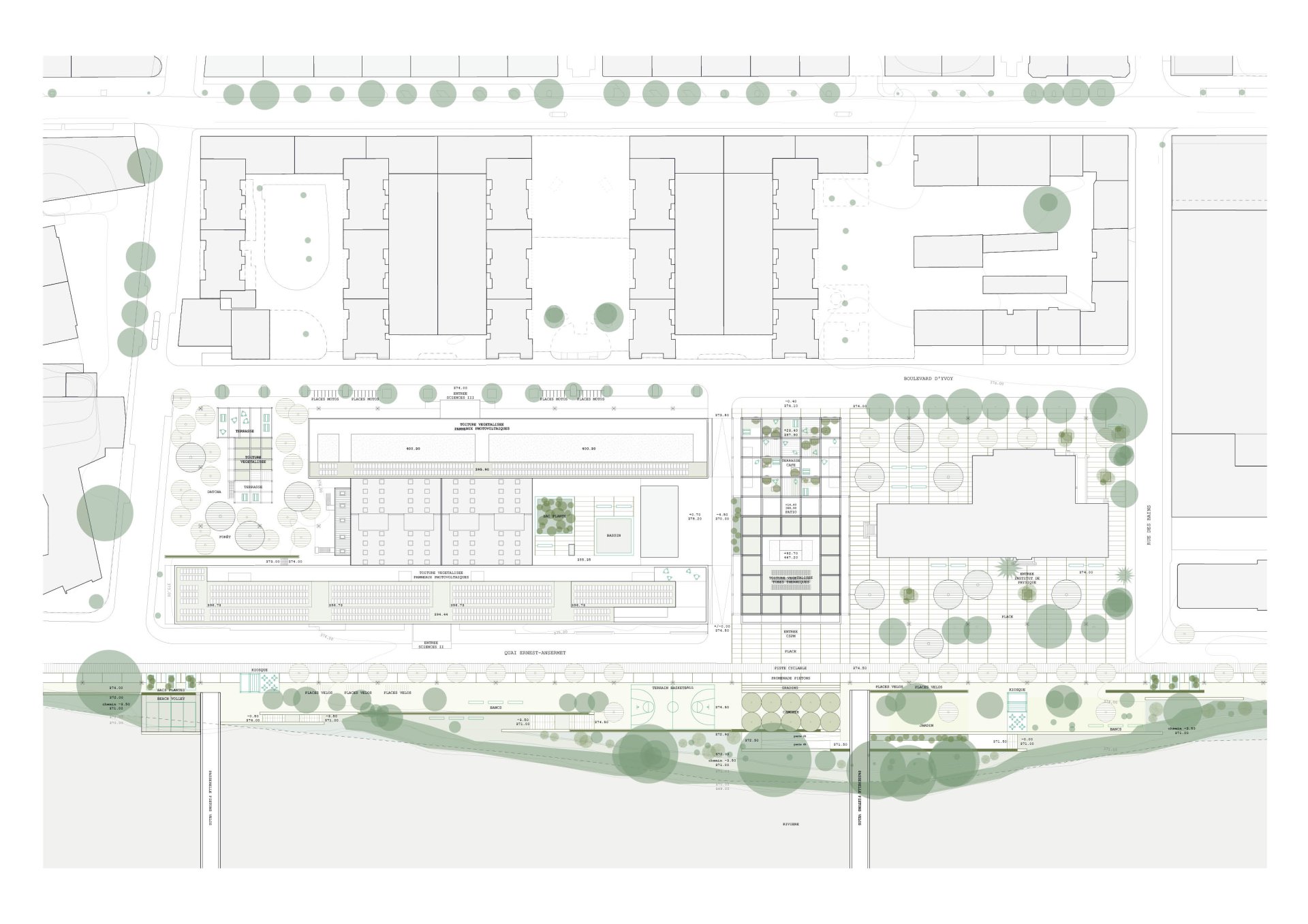 Landscape plan Philippe Meyer Architecte - Université CSPM