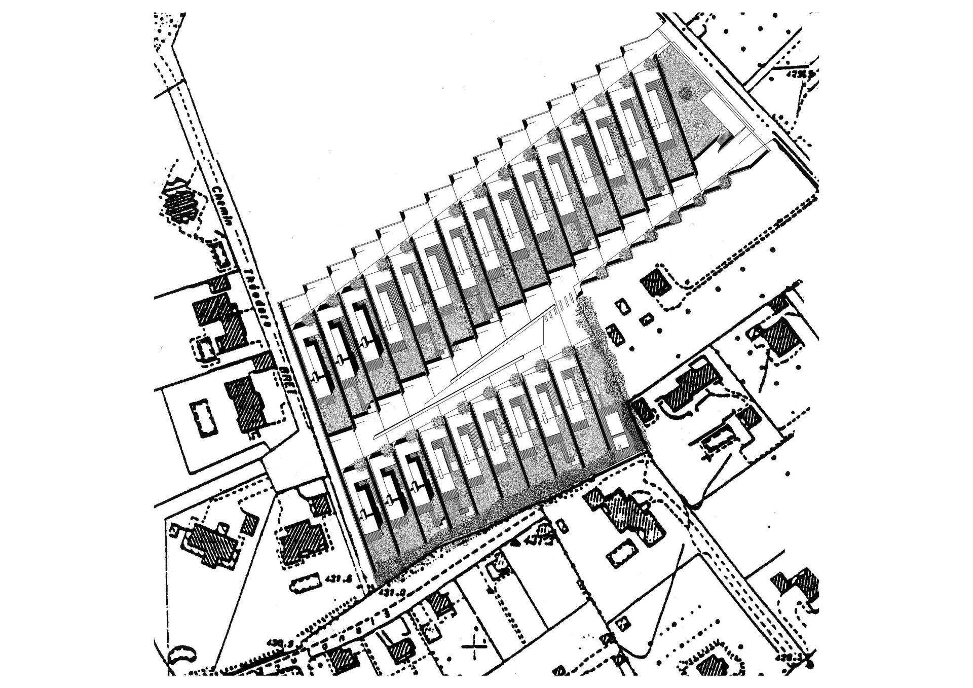 Site plan Philippe Meyer Architecte - Habitat individuel groupé