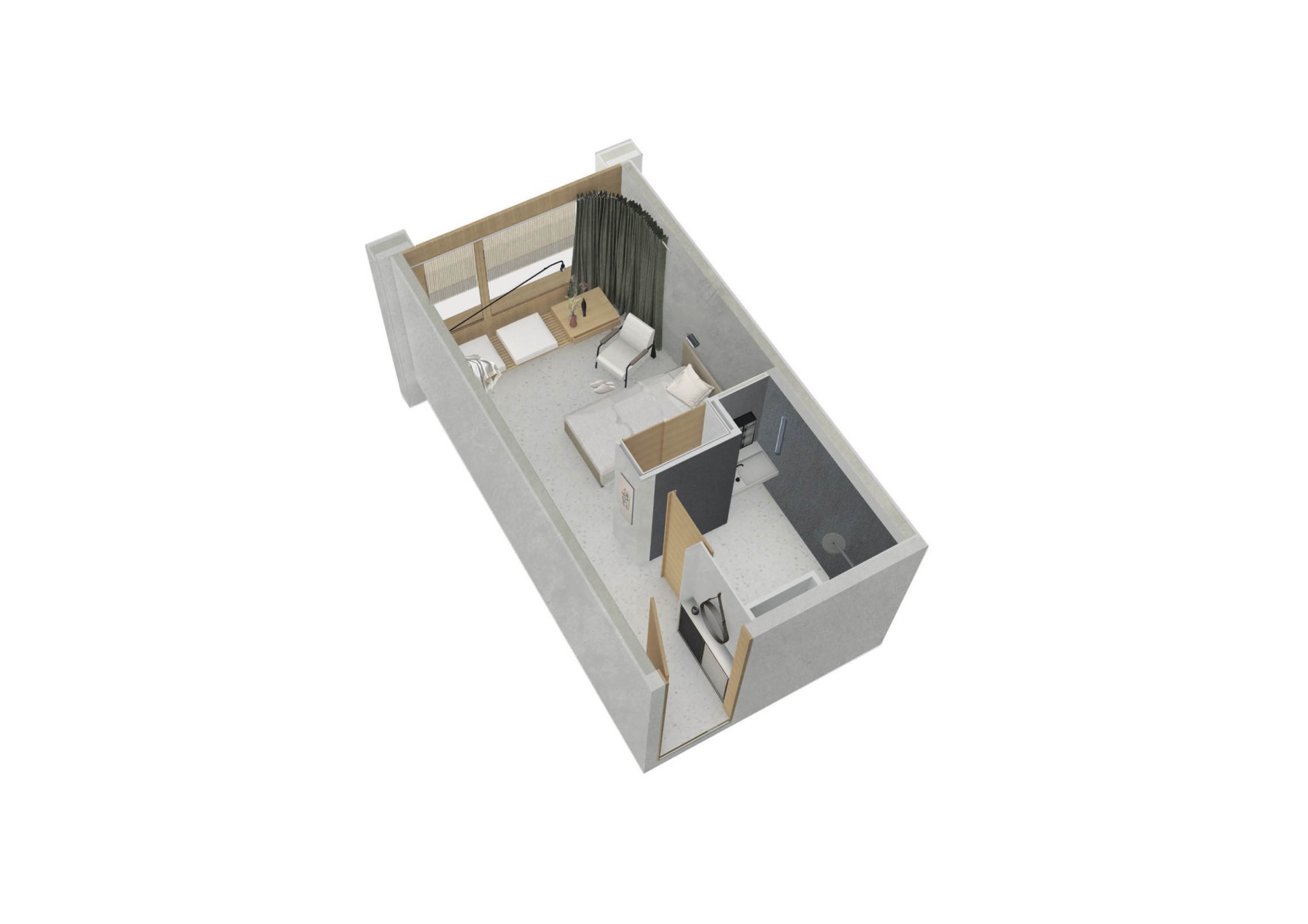 Typical Room Axonometry Philippe Meyer Architecte - NOTRE DAME