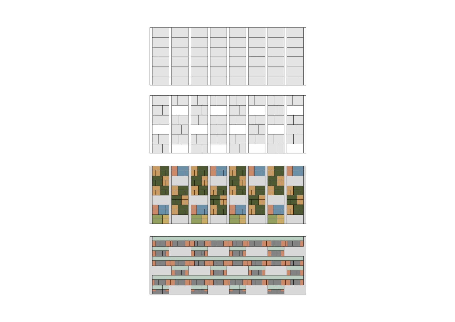 Composition diagrams Philippe Meyer Architecte - Logements collectifs