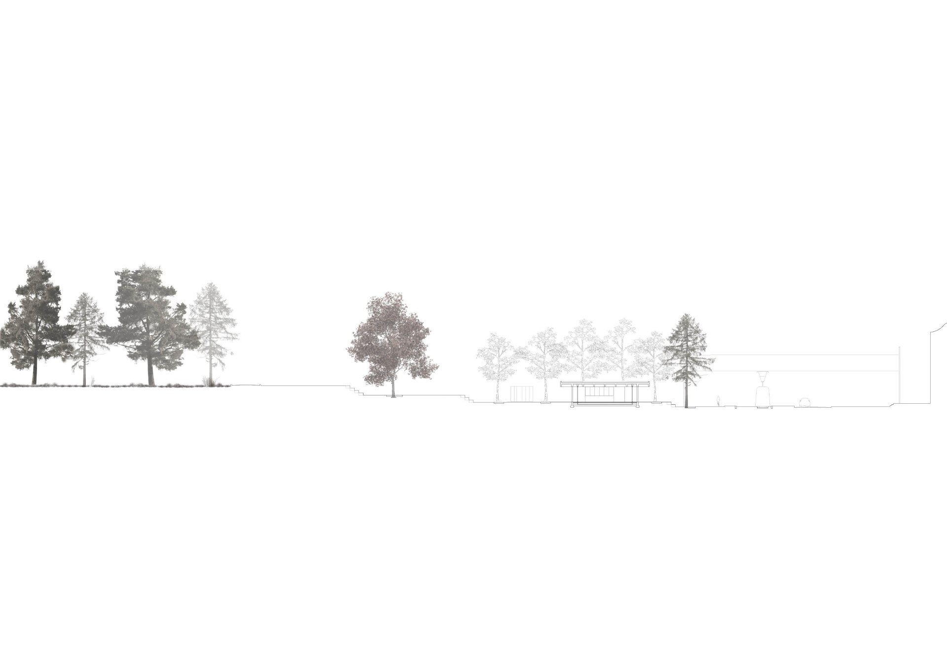 Section Philippe Meyer Architecte - Pavillon pour un parc