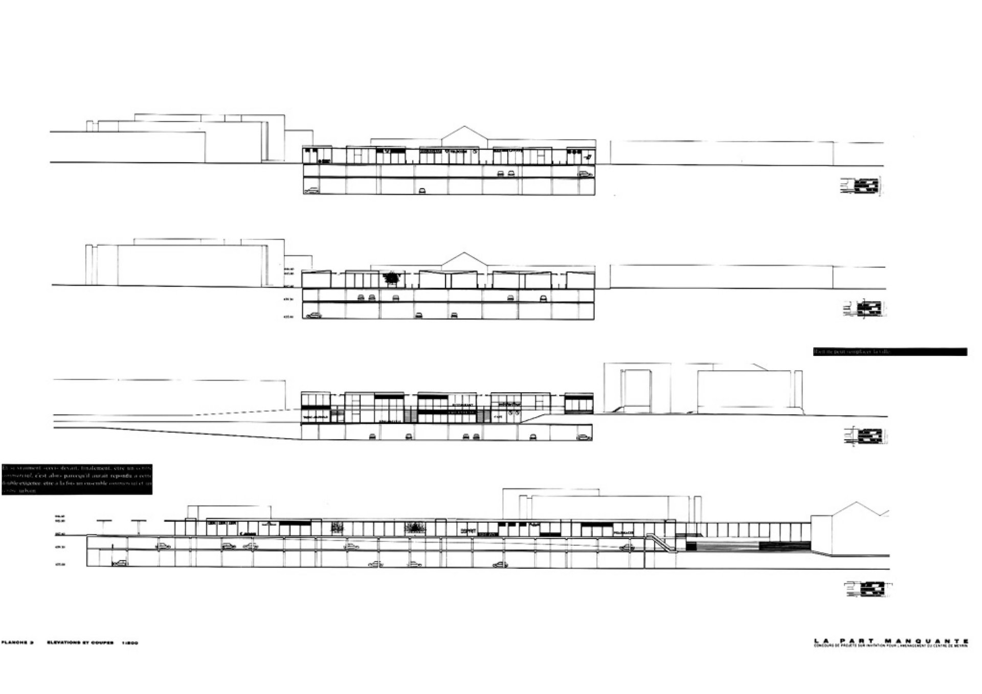 Sections Philippe Meyer Architecte - Centre et parking