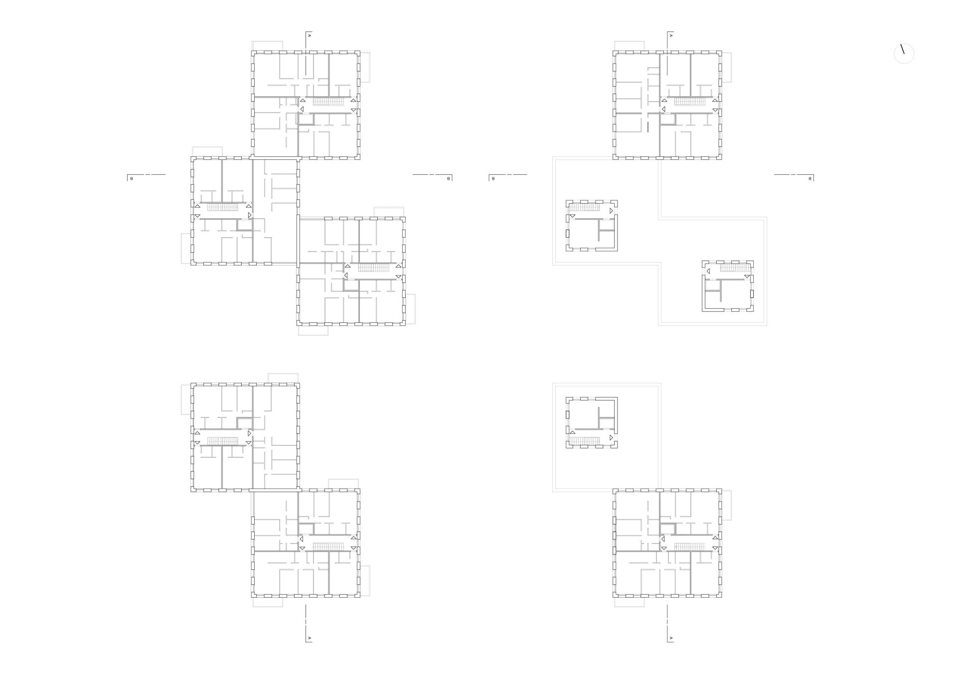 Floor 1,3 and 5 Plans Philippe Meyer Architecte - Logements collectifs