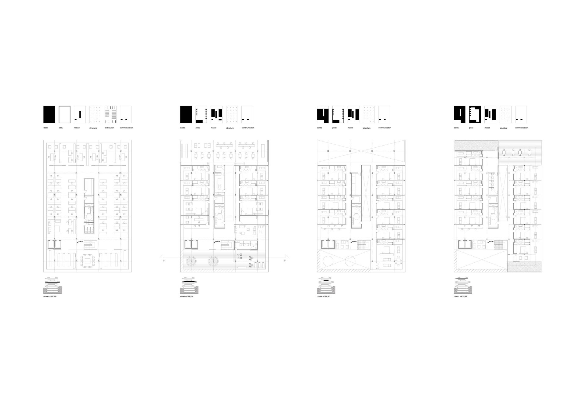 Plans Philippe Meyer Architecte - Bureaux et Hotel
