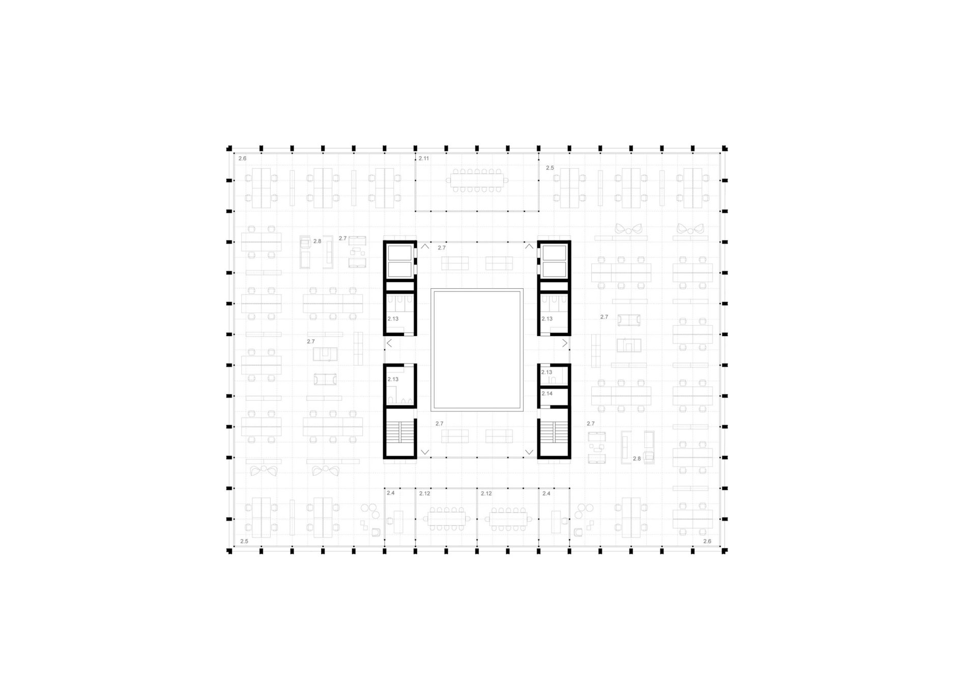 Typical floor plan Philippe Meyer Architecte - Headquarter UIT