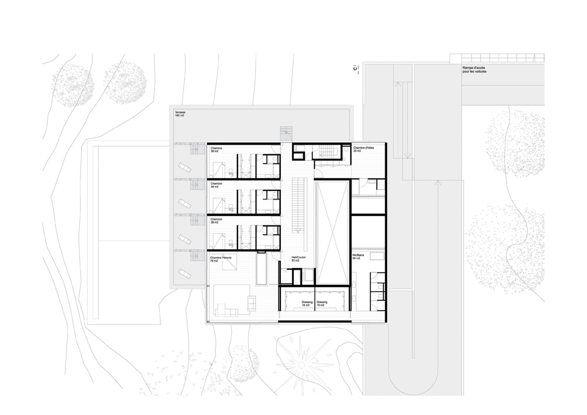 First floor plan Philippe Meyer Architecte - Villa