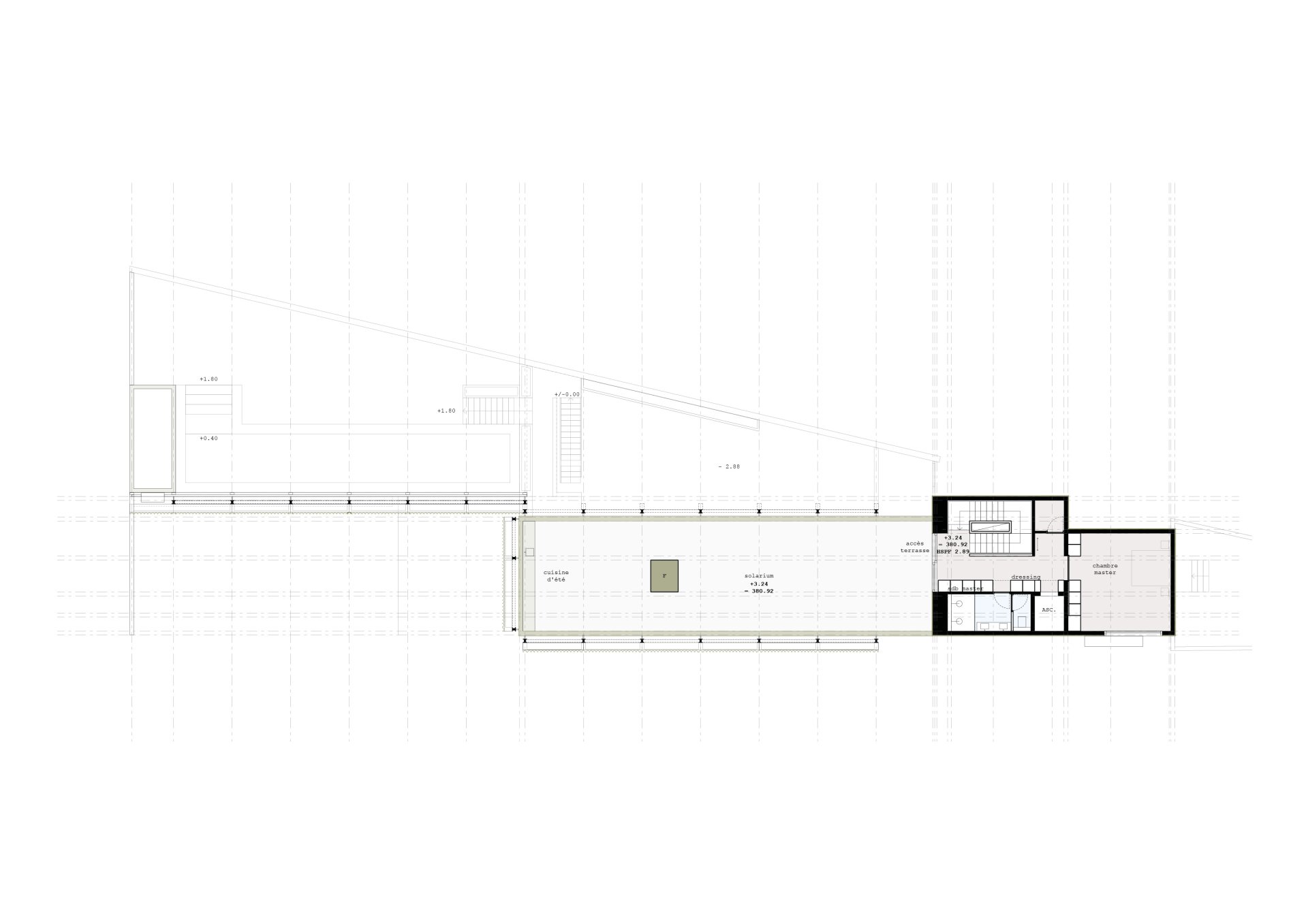 First floor plan Philippe Meyer Architecte - Le pavillon du Lac