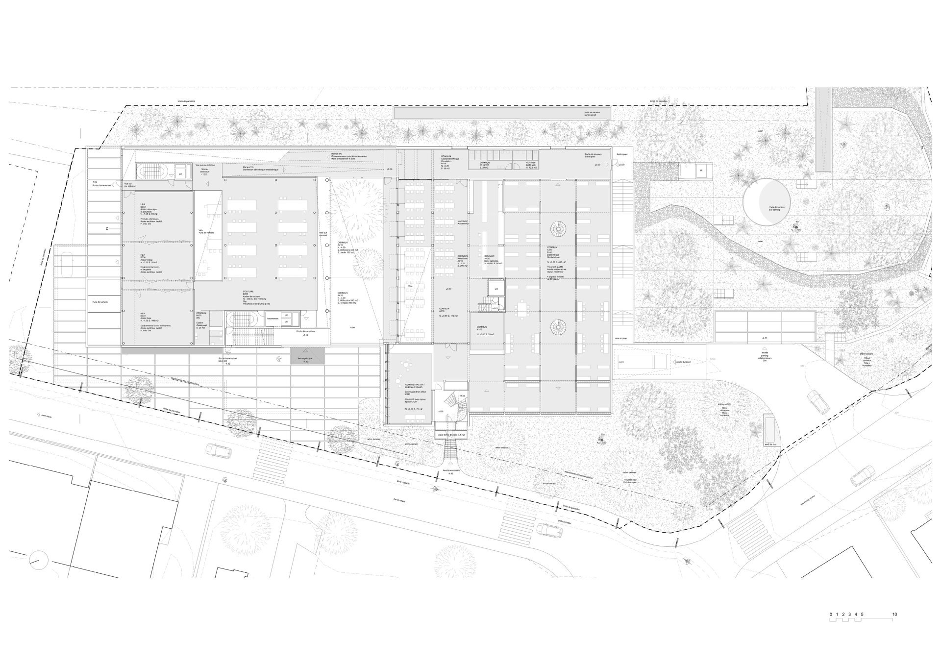 Ground floor plan Philippe Meyer Architecte - Ecole de couture