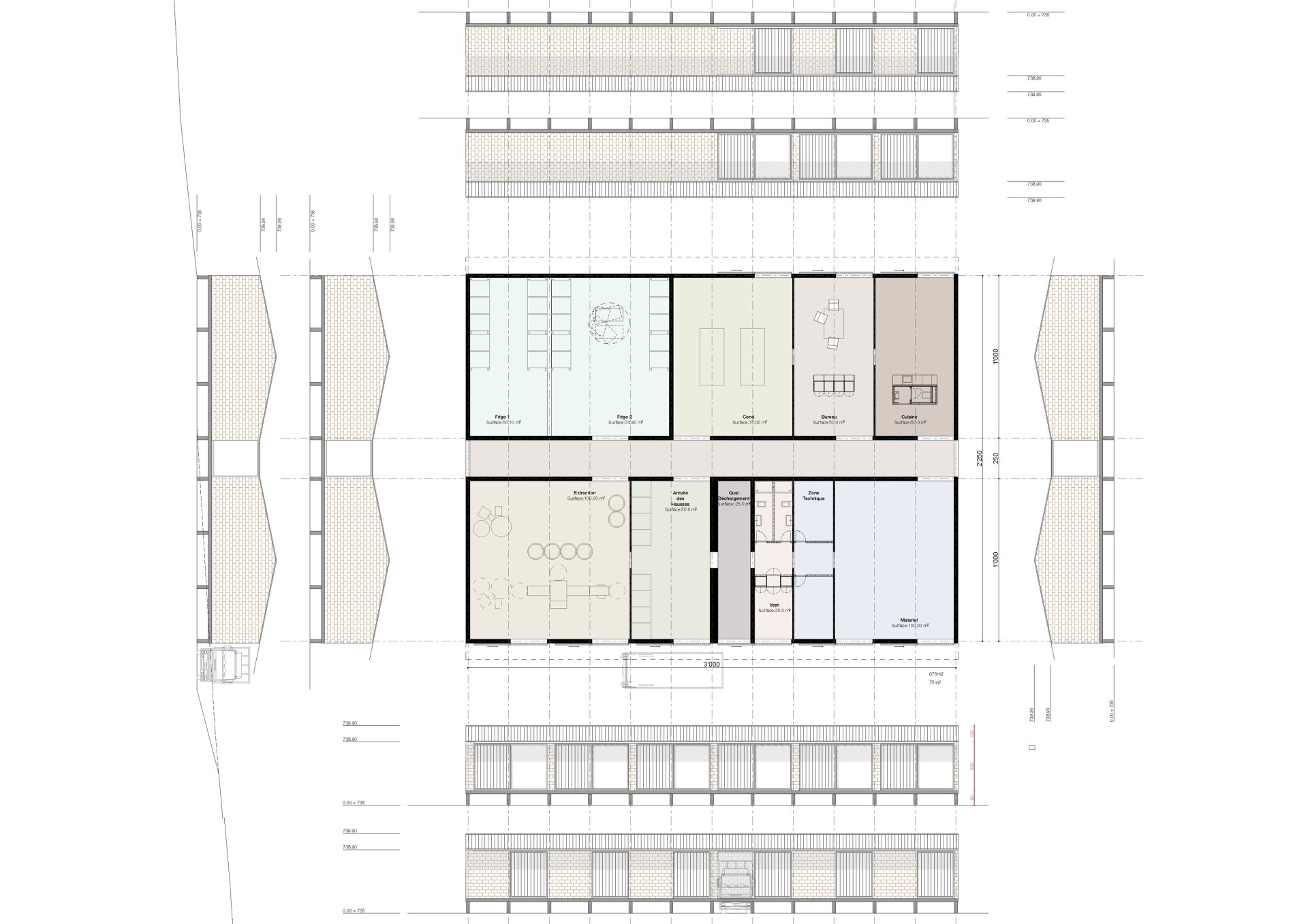 Plans, facades and sections Philippe Meyer Architecte - Une Miellerie