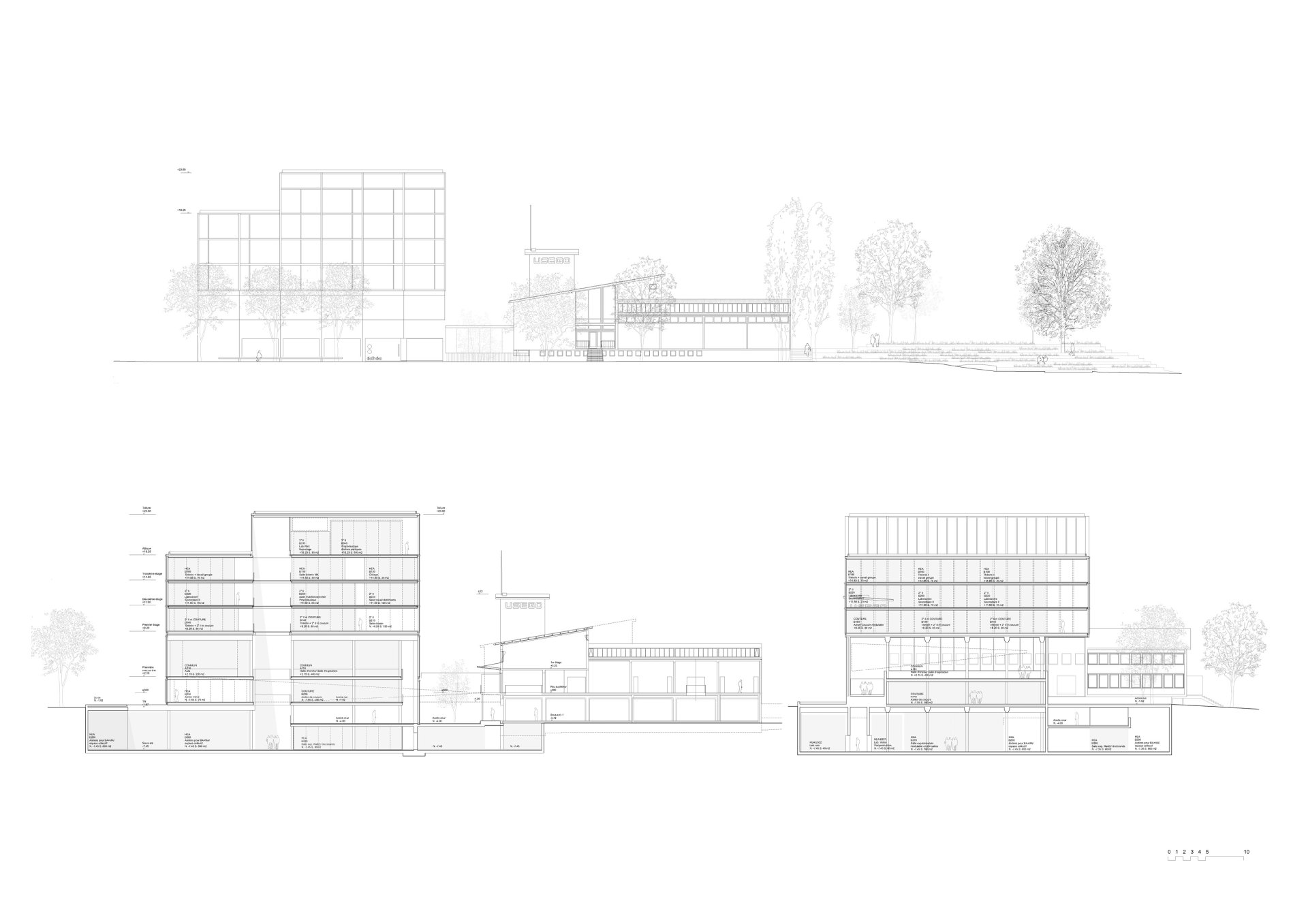 Sections Philippe Meyer Architecte - Ecole de couture