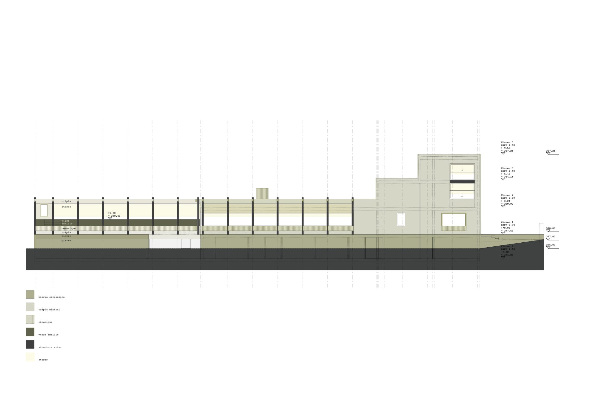 North-west elevation Philippe Meyer Architecte - Le pavillon du Lac