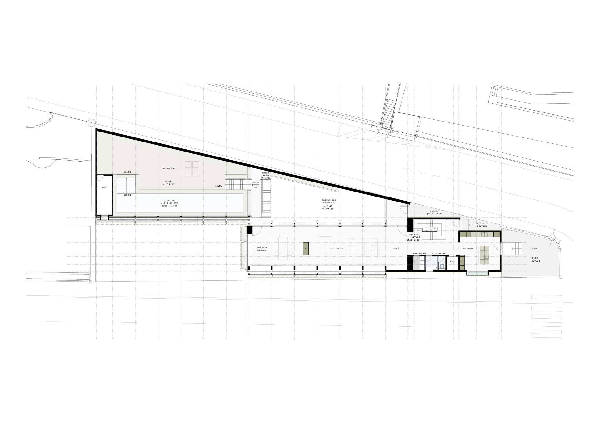 Ground floor plan Philippe Meyer Architecte - Le pavillon du Lac