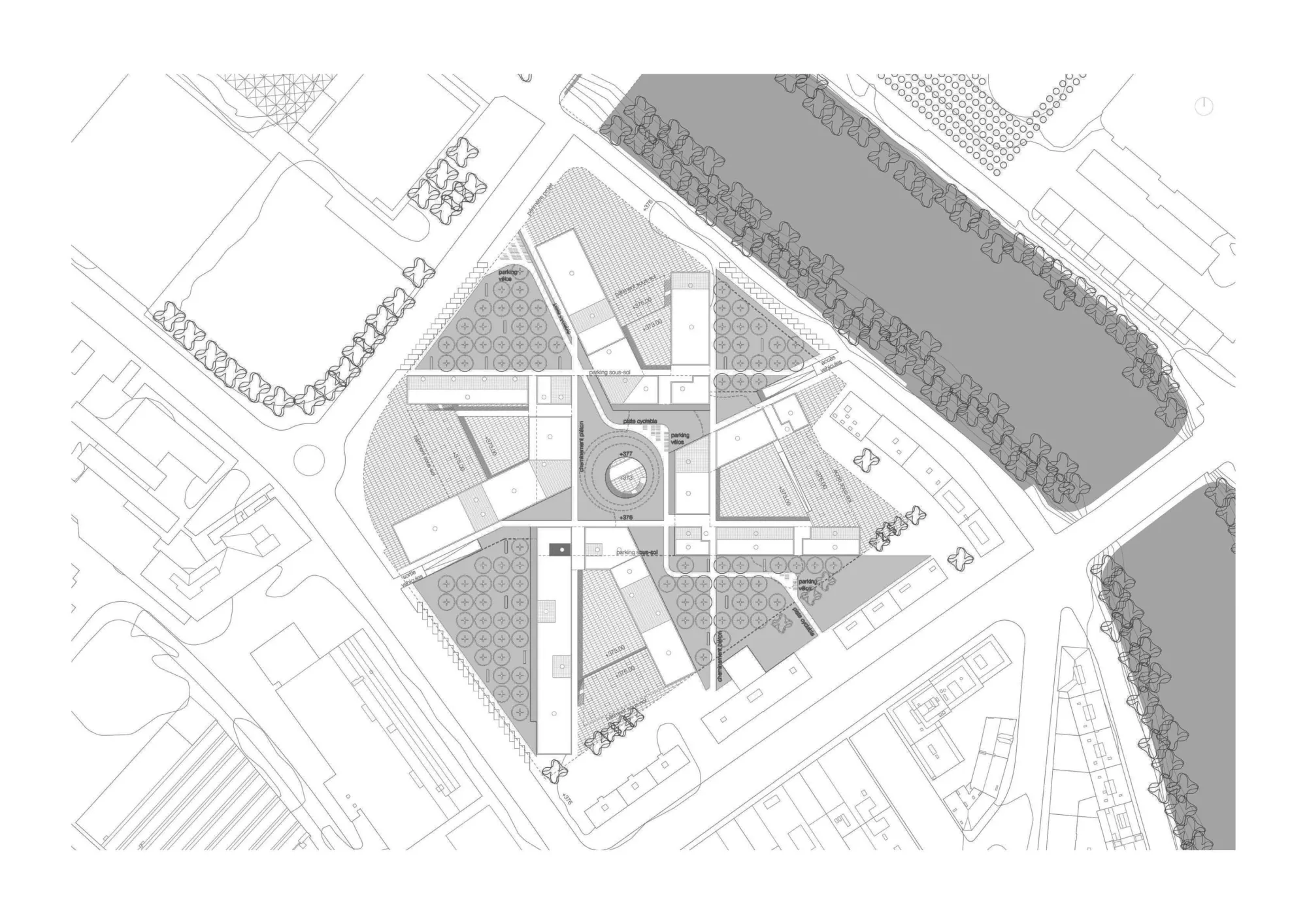 Site plan Philippe Meyer Architecte - Logements Elasticity