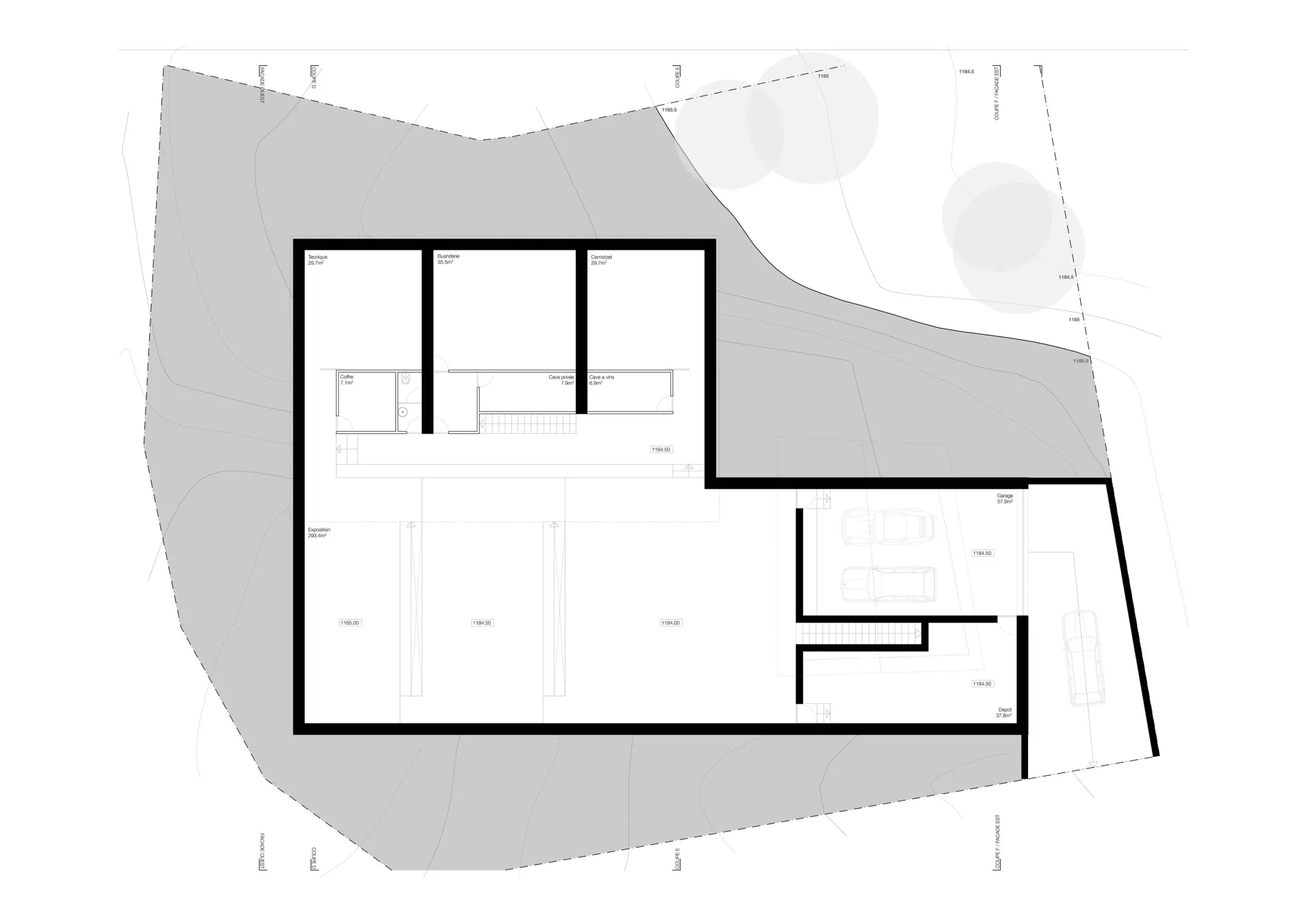 Basement Plan Philippe Meyer Architecte - Galerie privée et habitation