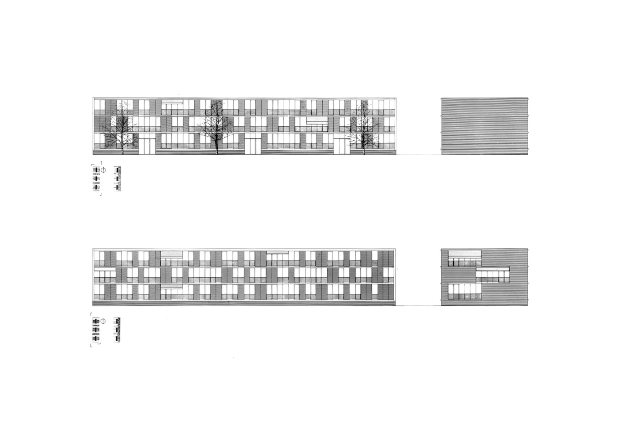 Facades and sections Philippe Meyer Architecte - Logements collectifs