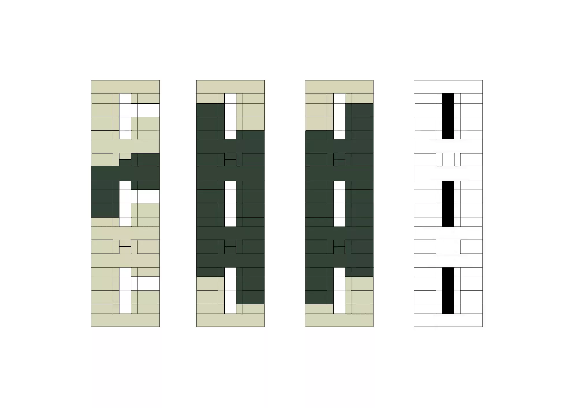 Plans compositions Philippe Meyer Architecte - Logements collectifs